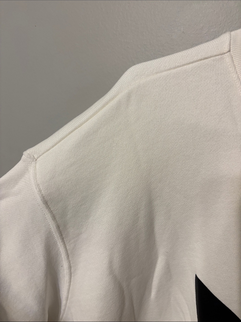 adidas Off-White Crewneck Sweatshirt with Black Trefoil - Picture 4 of 10